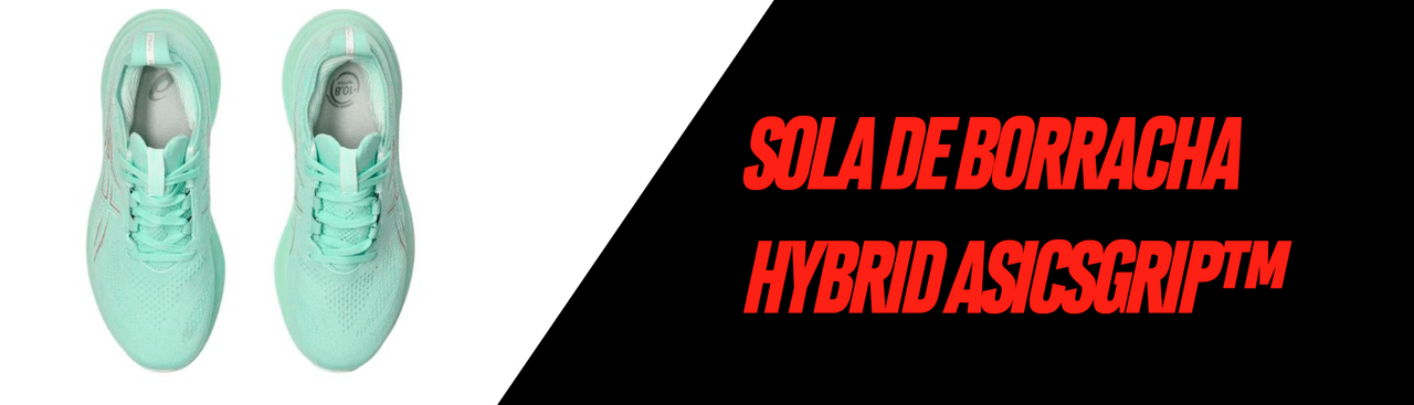 Sola de borracha HYBRID ASICSGRIP™