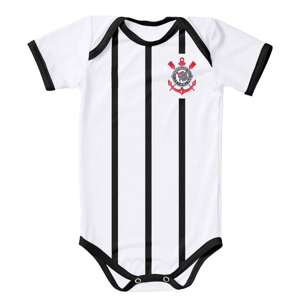 Body Torcida Baby Corinthians Listrado Proteção UV 033XS-COR