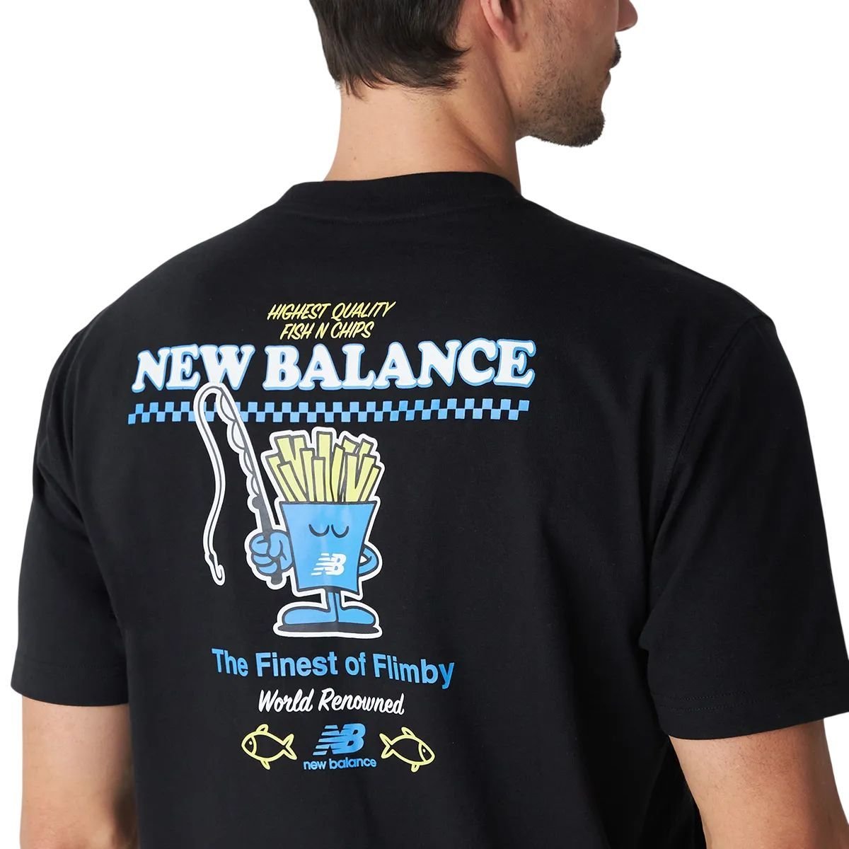 Camiseta New Balance M/C Fish And Chips Masc MT61I5BMB-BK - Ativa