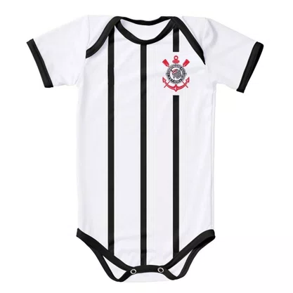 Body Torcida Baby Corinthians Listrado Proteção UV 033XS-COR