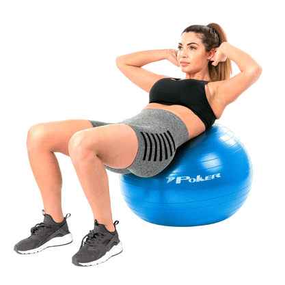 Bola de Pilates Poker Gym Ball c/ Bomba de Ar 65CM 09093-AZ