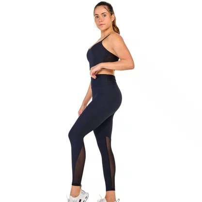 Calça Alto Giro Legging Detalhes Tule Feminina 2441303-C0049