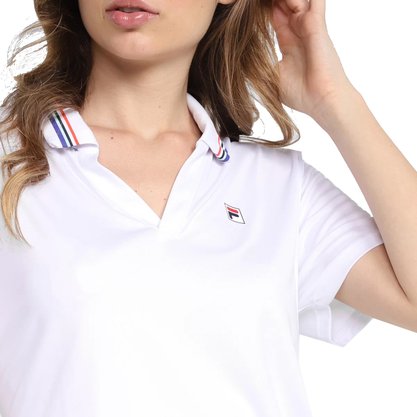 Camisa Polo Fila V Neck Stripes Feminina F12TN007-100