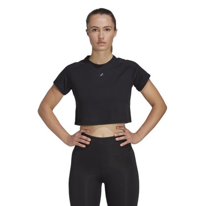 Camiseta Adidas Cropped Essentials 3B Feminina HR7789