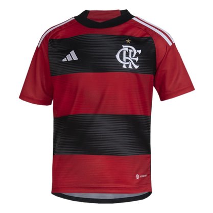 Camiseta Infantil Adidas Flamengo I 23/24 Torcedor  HS5194