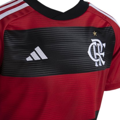 Camiseta Infantil Adidas Flamengo I 23/24 Torcedor  HS5194