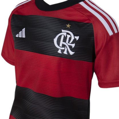 Camiseta Infantil Adidas Flamengo I 23/24 Torcedor  HS5194