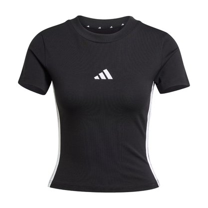 Camiseta Adidas M/C Cropped 3 Stripes Feminina JC8325