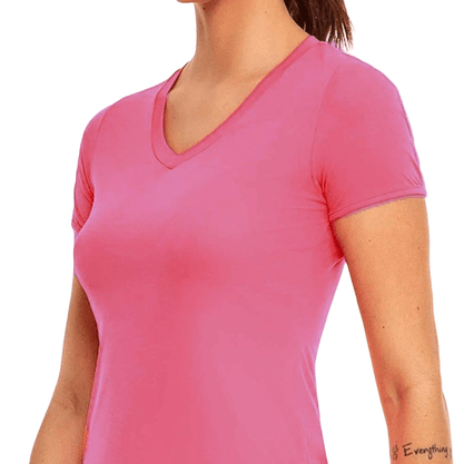 Camiseta Alto Giro M/C Skin Fit Alongada V Fem 2311718-C5548