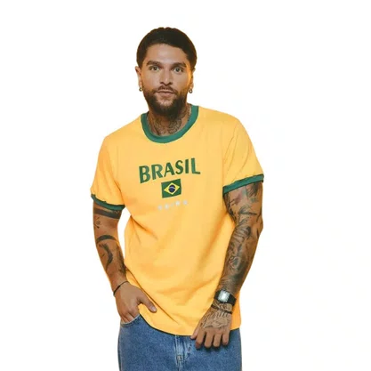 Camiseta Braziline M/C Brasil Puro Masculino 02300792308
