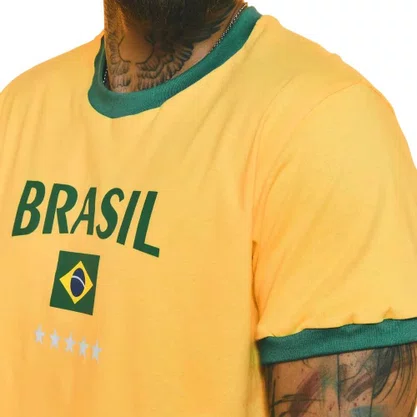 Camiseta Braziline M/C Brasil Puro Masculino 02300792308