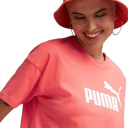 Camiseta Cropped Puma Essentials Logo Feminina 586866-58