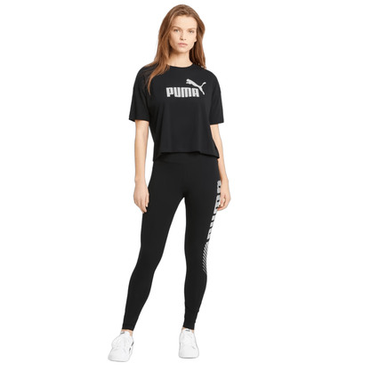 Camiseta Cropped Puma Essentials Logo Feminino 586866-01