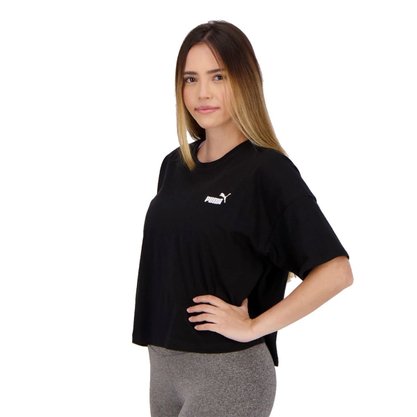 Camiseta Cropped Puma Small Logo Feminina 586867-01