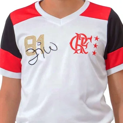 Camiseta Infantil Braziline Flamengo Zico Retro 018000984A1