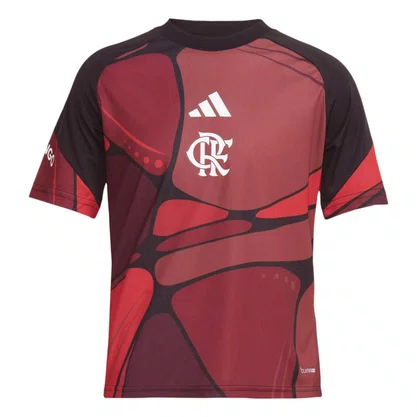 Camiseta Juvenil Adidas M/C Flamengo Pré Jogo 26 JZ8889