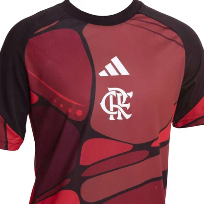 Camiseta Juvenil Adidas M/C Flamengo Pré Jogo 26 JZ8889