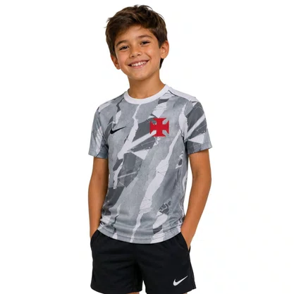 Camiseta Juvenil Nike M/C Vasco Pré Jogo 2026 A35379-100