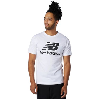 Camiseta New Balance Essentials Stacked Masculino BMT01575WT