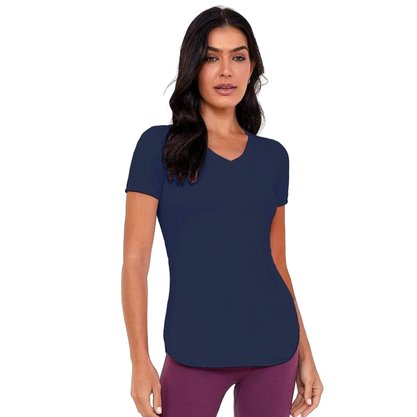 Camiseta Alto Giro Skin Fit Alongada Feminina 2131701-C5051