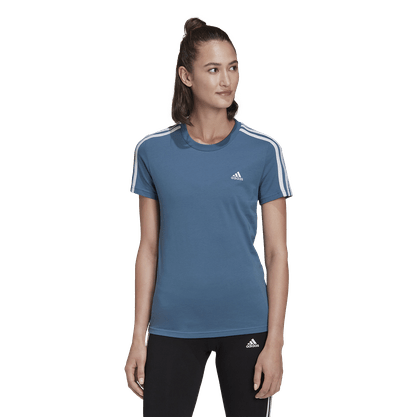 Camiseta Adidas Essentials Slim 3 Stripes Feminina HF7238