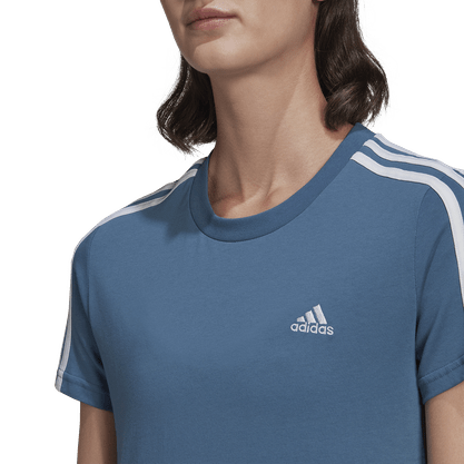 Camiseta Adidas Essentials Slim 3 Stripes Feminina HF7238