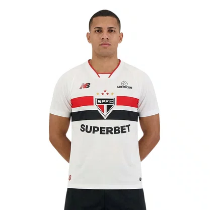 Camiseta New Balance M/C São Paulo I 26 Masc MT831869-BVP