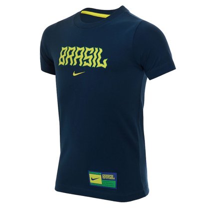 Camiseta Infantil Nike Brasil 22 Swoosh 22 DH7785-490