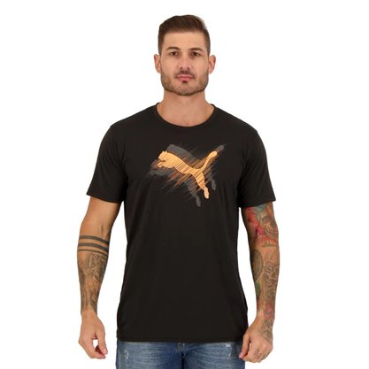Camiseta Puma Performance Graphic Cat Masculina 522542-01