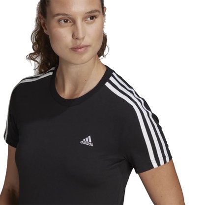 Camiseta Adidas Essentials Slim 3 Stripes Feminina GL0784