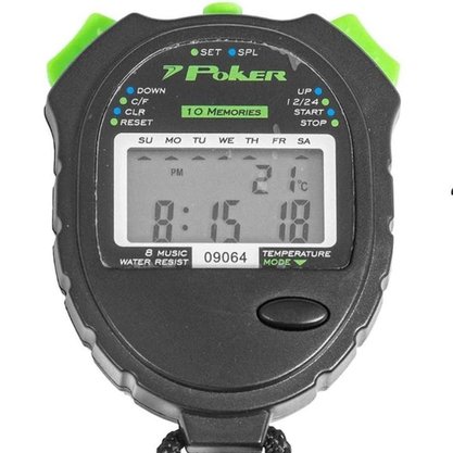 Cronômetro Poker Pro Running 10 Voltas Digital 09064-PVC