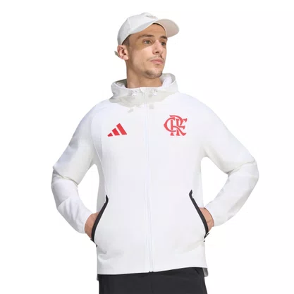 Jaqueta Corta Vento Adidas Flamengo Tiro Travel Masculino KG9687