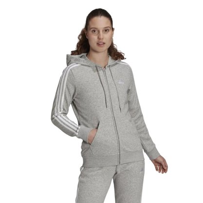 Jaqueta Moletom Adidas Essentials 3 Listras Feminina GL0802