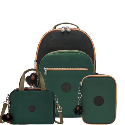 Kit Kipling Mochila, Estojo e Lancheira Unissex