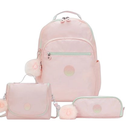 Kit Kipling Mochila, Estojo e Lancheira Unissex