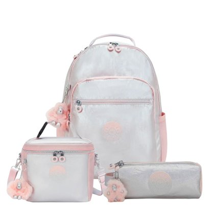 Kit Kipling Mochila, Estojo e Lancheira Unissex