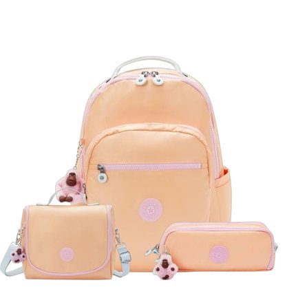 Kit Kipling Mochila, Lancheira e Estojo Unissex