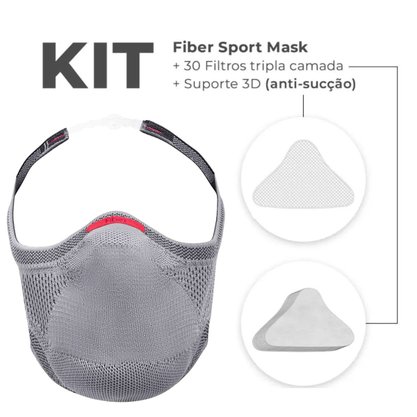 Kit Máscara Proteção Fiber Knit Sport Unissex Z754K-0927