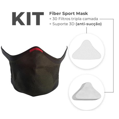 Kit Máscara Proteção Fiber Knit Sport Unissex Z754K-0975