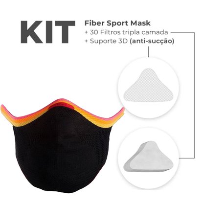 Kit Máscara Proteção Fiber Knit Sport Unissex Z754K-P0998