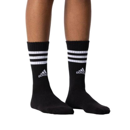 Kit Meia Adidas Cano Alto 3 Listras 3 Pares Unissex IC1321