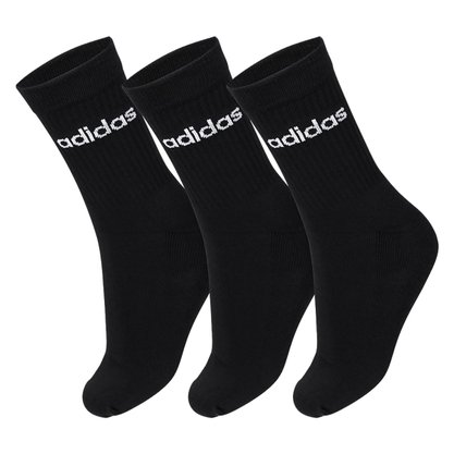 Kit Meia Adidas Cano Alto Logo Linear 3PP GE6171