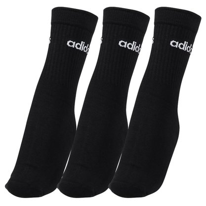 Kit Meia Adidas Cano Alto Logo Linear 3PP GE6171