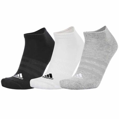 Kit Meia Adidas Cano Baixo (3 Pares) Unissex IC1333