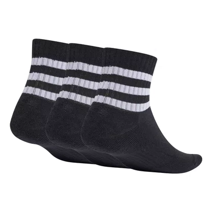 Kit Meia Adidas Cano Médio 3 Listras 3 Pares Unissex IC1317