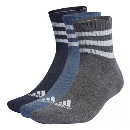 Kit Meia Adidas Cano Médio 3 Listras 3 Pares Unissex IP2637