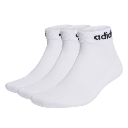 Kit Meia Adidas Cano Médio Linear (3 Pares) Unissex HT3457
