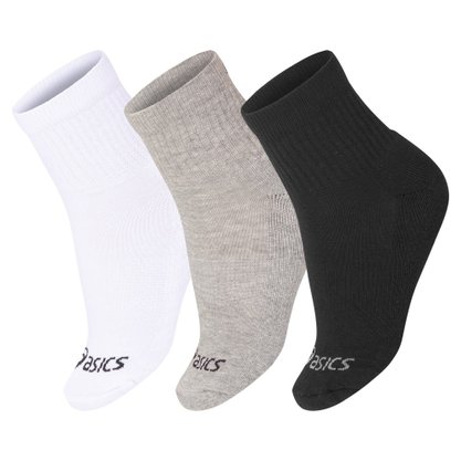 Kit Meia Asics Basic Stretch Quarter 3 Pack ZKB3609-00