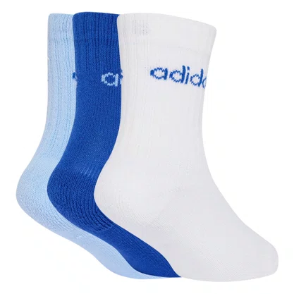Kit Meia Juvenil Adidas Kids Linear Crew 3 Pares KQ9237