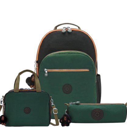 Kit Kipling Mochila, Estojo e Lancheira Unissex